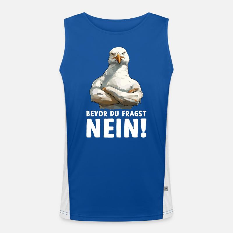 Möwe Seevogel Bevor du fragst Nein Funktionelles Kontrast-Tank Top für Männer 