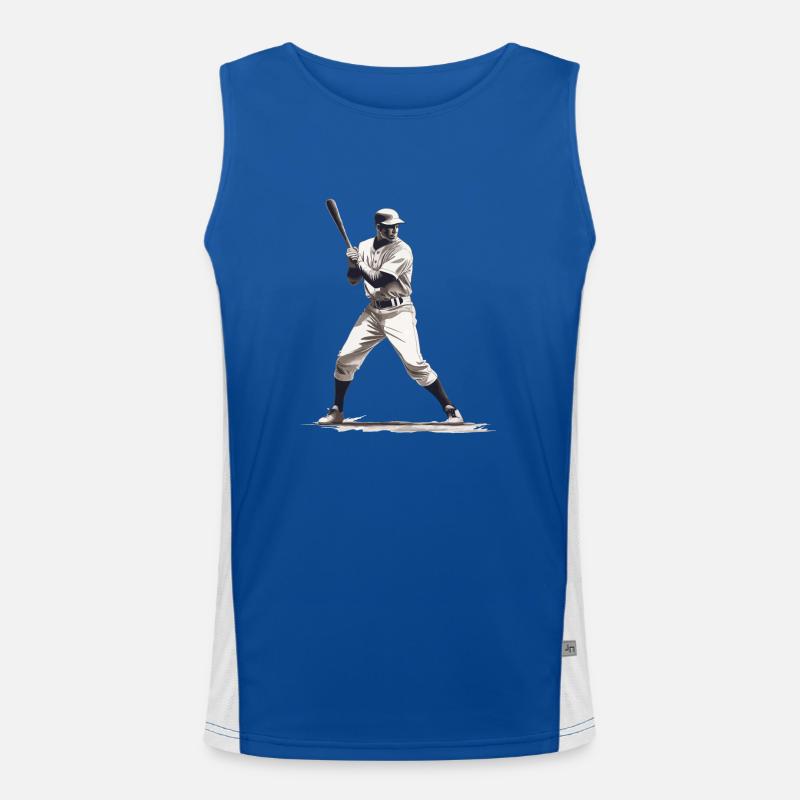 Baseball player with baseball bat Men's Functional Contrast Tank Top 