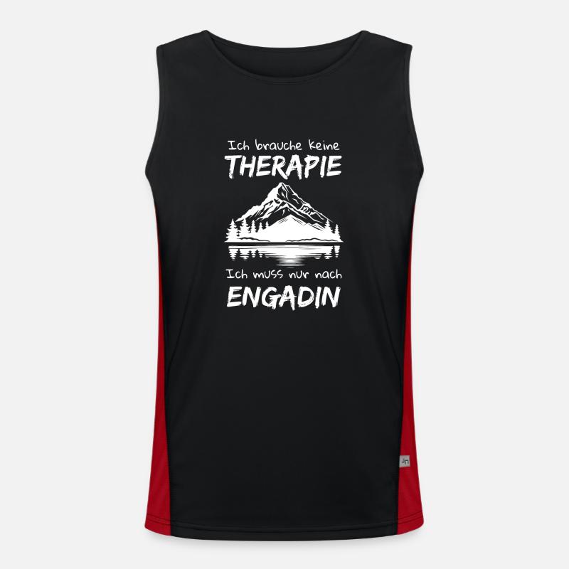 Engadin Schweiz St. Moritz Urlaub Berge Winter Funktionelles Kontrast-Tank Top für Männer 