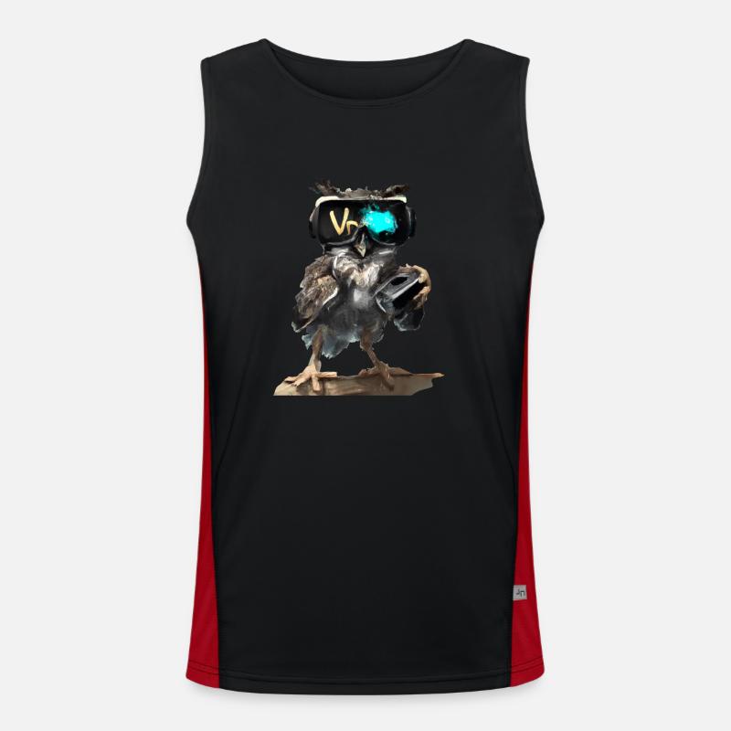 Eule _ 04 Funktionelles Kontrast-Tank Top für Männer 