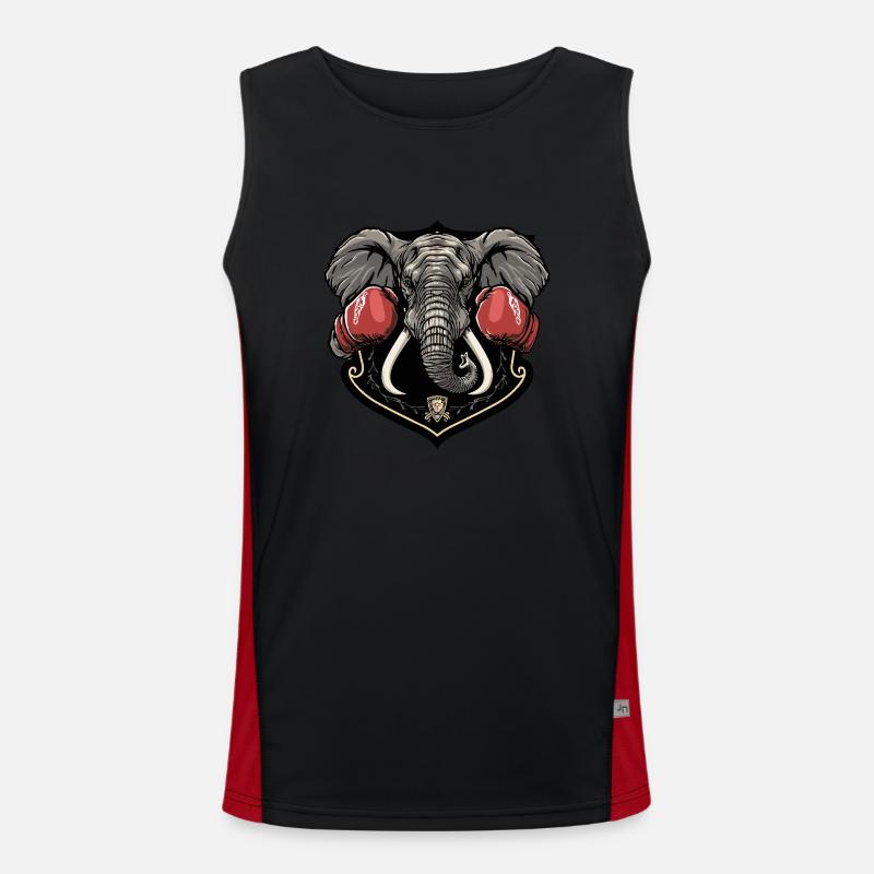 Elephant Boxer MMA - Men's Functional Contrast Tank Top  - black/red