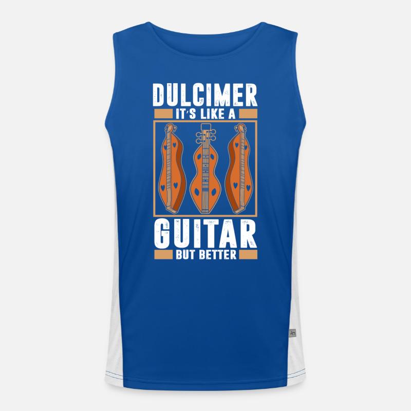 Dulcimer Instrument Funktionelles Kontrast-Tank Top für Männer 