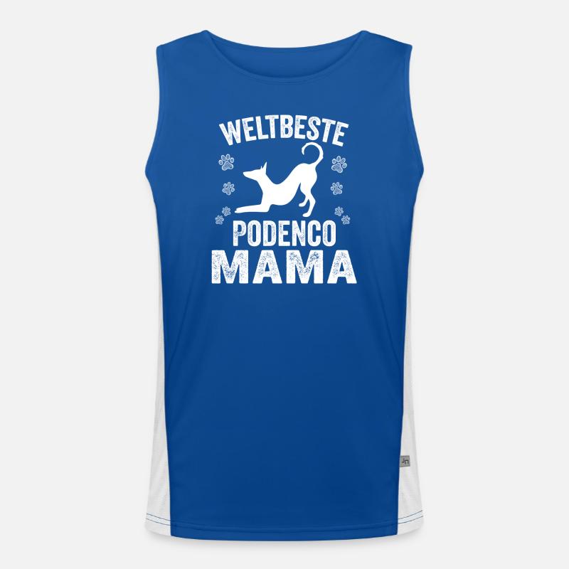 Beste Podenco Mama spanischer Windhund Funktionelles Kontrast-Tank Top für Männer 