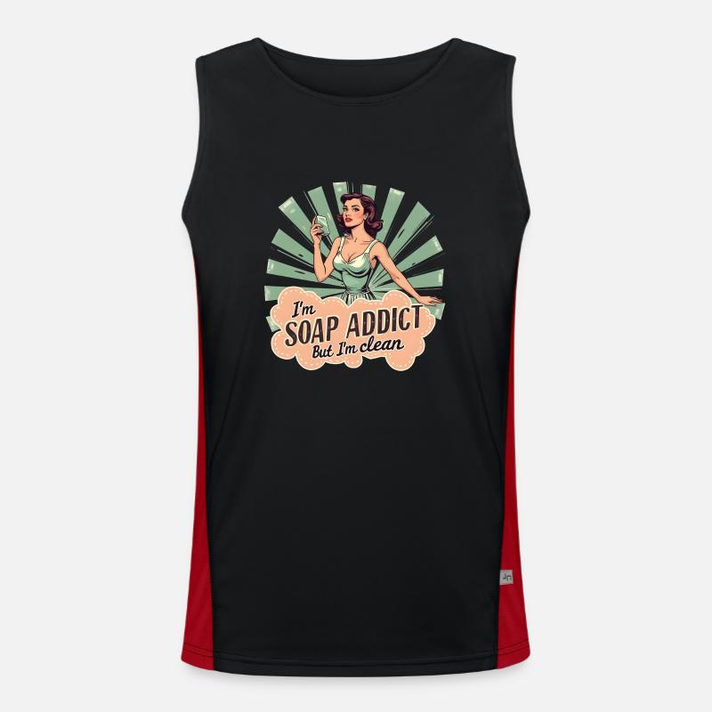 Soap Making - I'm a Soap Addict Men's Functional Contrast Tank Top 