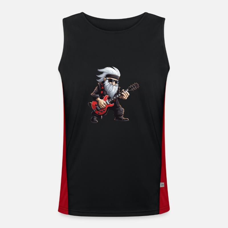 Weihnachtsmann Gitarre Santa Funktionelles Kontrast-Tank Top für Männer 