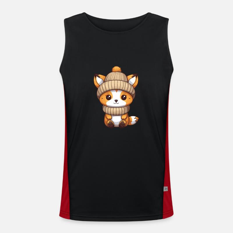Fox Winter Comic - Men's Functional Contrast Tank Top  - black/red