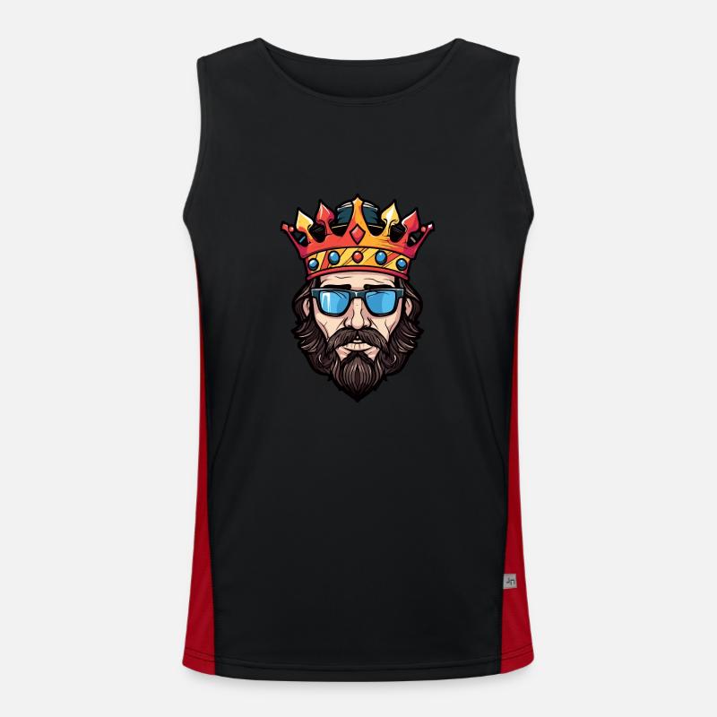King Crown Head Cool - Men's Functional Contrast Tank Top  - black/red