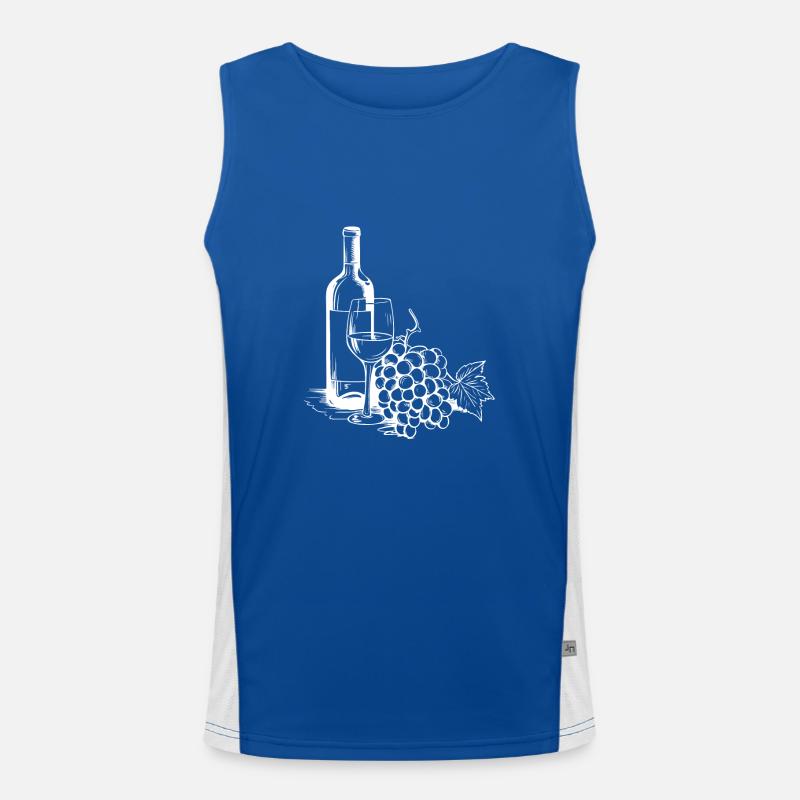 Weinglas Trauben Wein Funktionelles Kontrast-Tank Top für Männer 