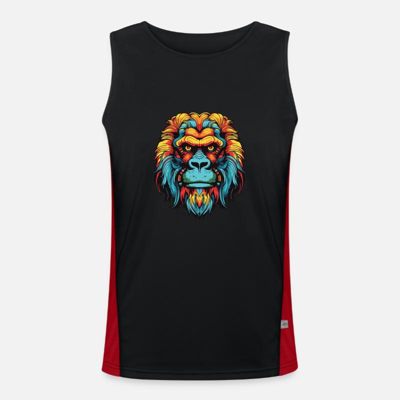 Gorilla Porträt Funktionelles Kontrast-Tank Top für Männer 