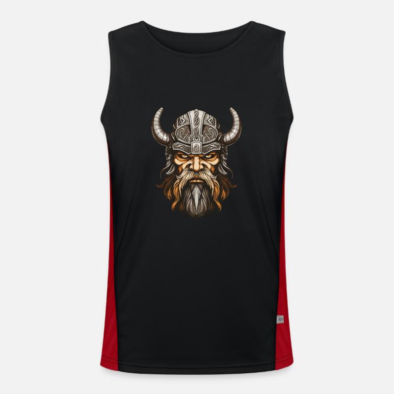 Wikinger Krieger Valhalla Odin Funktionelles Kontrast-Tank Top für Männer 