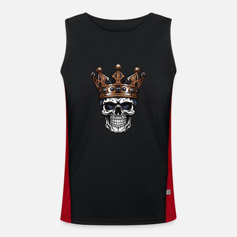 Totenkopf König Krone Funktionelles Kontrast-Tank Top für Männer 