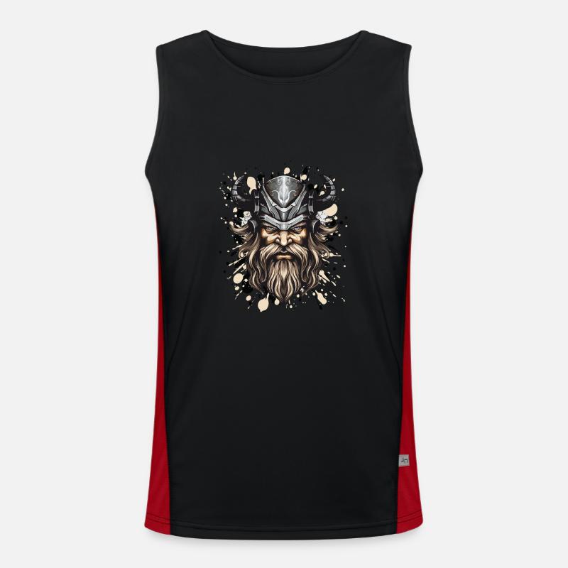 Wikinger Kopf Helm Odin Funktionelles Kontrast-Tank Top für Männer 