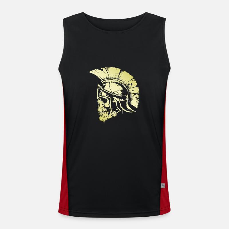 Spartan Skull Gladiator - Men's Functional Contrast Tank Top  - black/red
