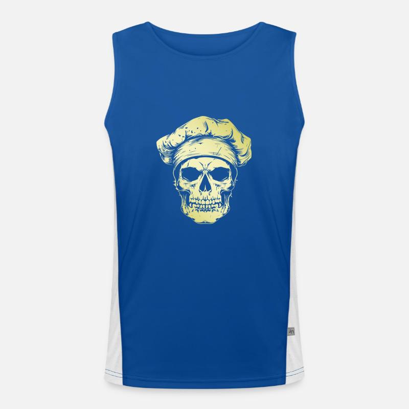 Koch Skull Skeleton Chef Débardeur respirant contrasté Homme 