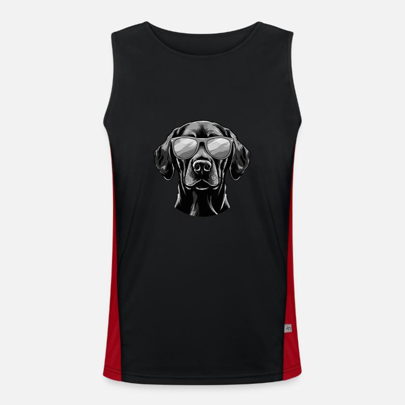 Labrador Hund Kopf Porträt Cool Funktionelles Kontrast-Tank Top für Männer 