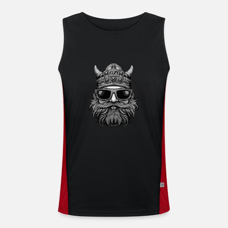 Wikinger Kopf Party Krieger Funktionelles Kontrast-Tank Top für Männer 