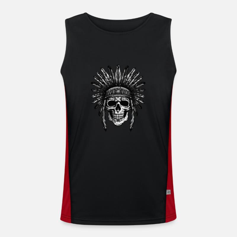 Apache Skull Indian - Men's Functional Contrast Tank Top  - black/red