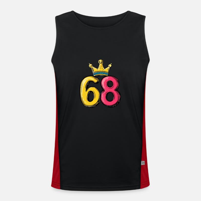 68 Numéro Jersey Couronne Débardeur respirant contrasté Homme 