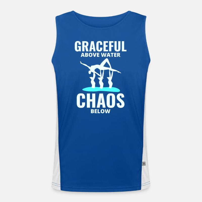 Anmutiges Chaos Synchronschwimm-Teamschwimmer Funktionelles Kontrast-Tank Top für Männer 