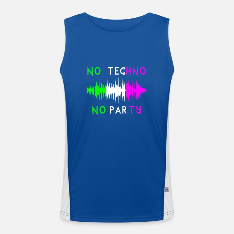 Pas de techno pas de citation de musique de fête Débardeur respirant contrasté Homme 