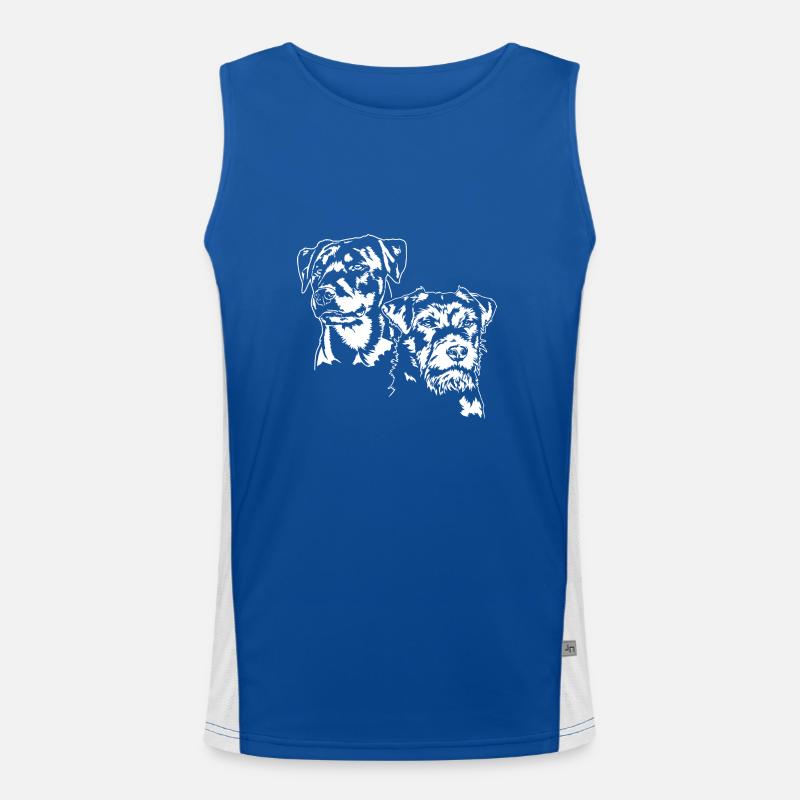 Deutscher Jagdterrier Jagdhunde Portrait Wilsigns Funktionelles Kontrast-Tank Top für Männer 