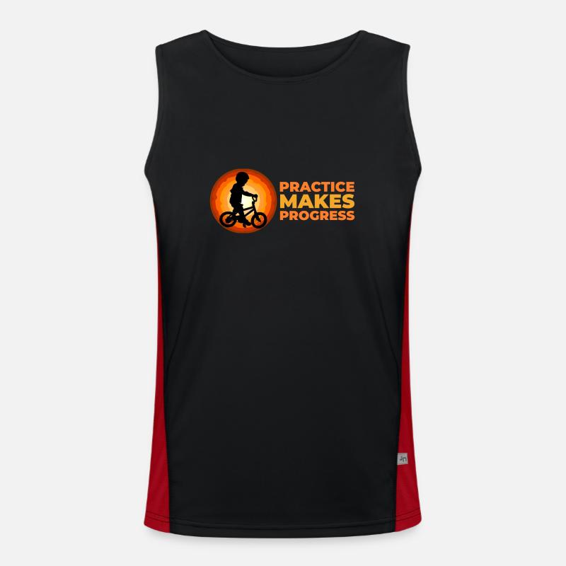 Practice makes progress - Men's Functional Contrast Tank Top  - black/red