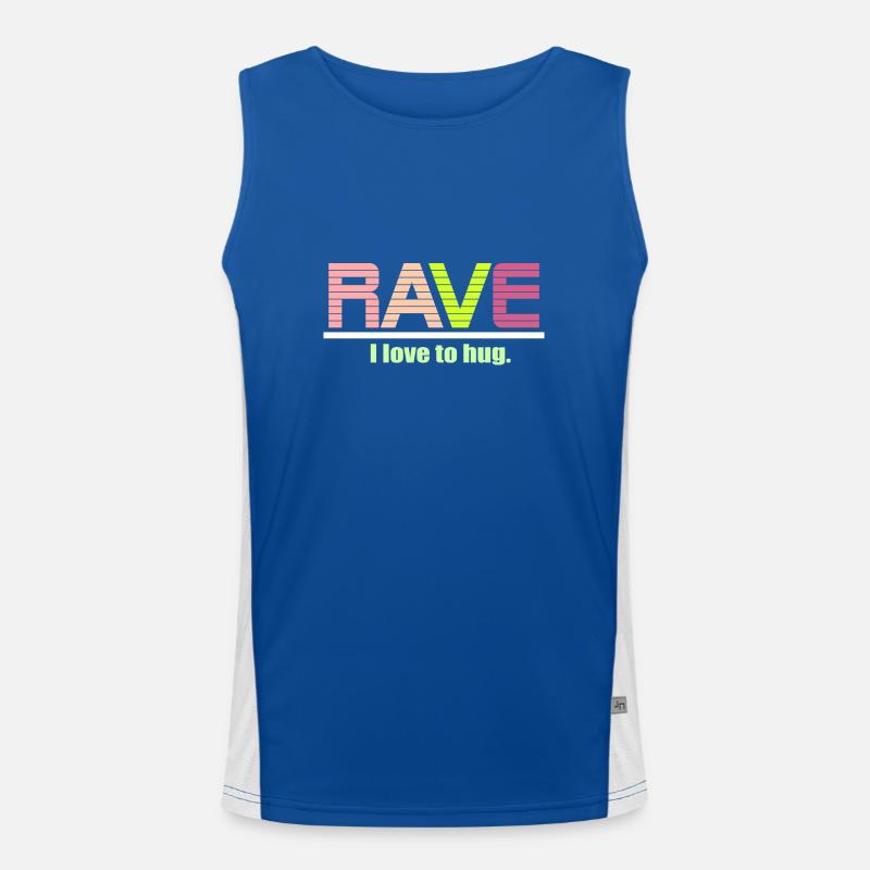 Ich liebe es, Rave zu umarmen Funktionelles Kontrast-Tank Top für Männer 