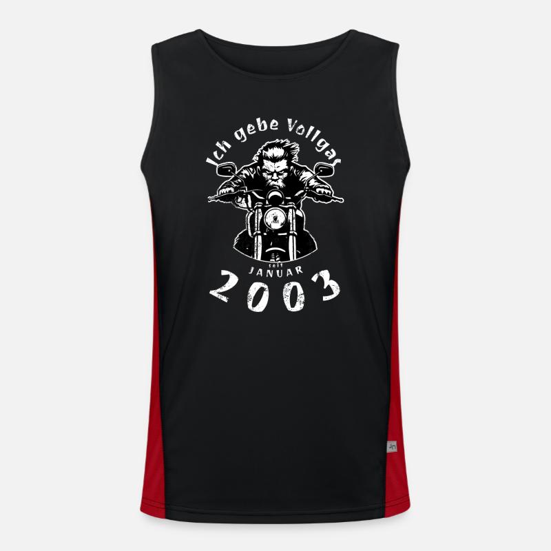 22nd birthday I've been going full throttle since 01/2003 Men's Functional Contrast Tank Top 