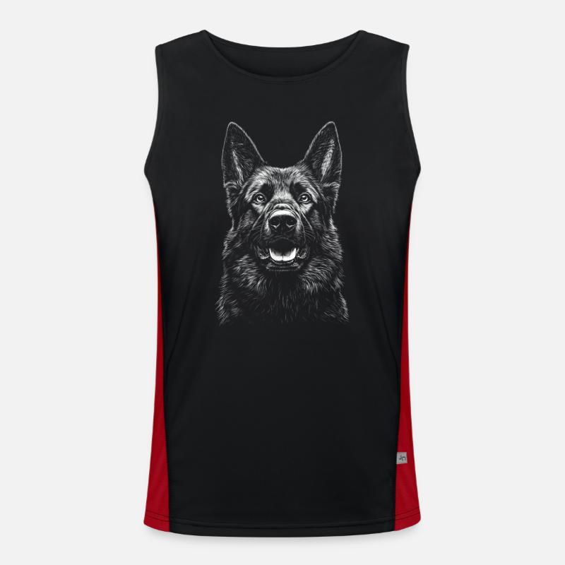German Shepherd Portrait Dog Dog Men's Functional Contrast Tank Top 