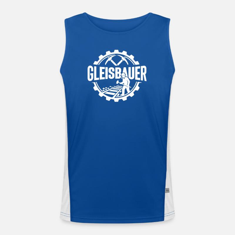 Gleisbauer Baustelle Eisenbahn Funktionelles Kontrast-Tank Top für Männer 