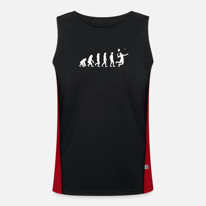 Badminton evolution gift - Men's Functional Contrast Tank Top  - black/red