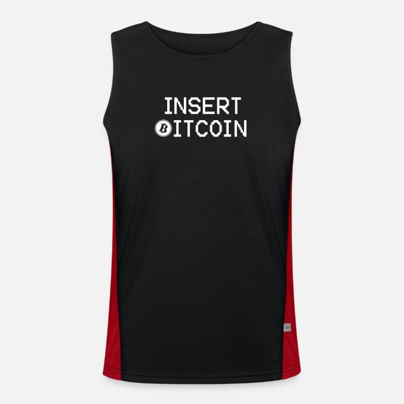 Introduce Bitcoin here - Men's Functional Contrast Tank Top  - black/red