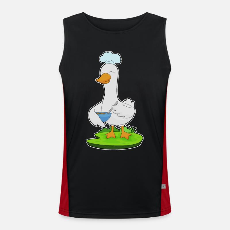 Duck Cooking Bowl - Men's Functional Contrast Tank Top - black/red