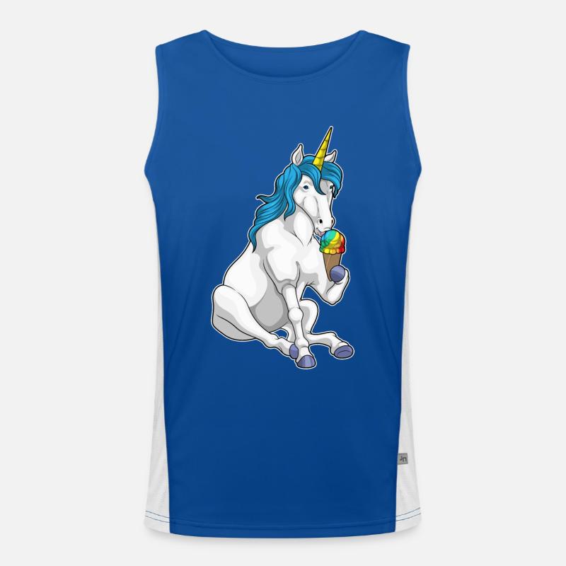 Einhorn Waffeleis Funktionelles Kontrast-Tank Top für Männer 