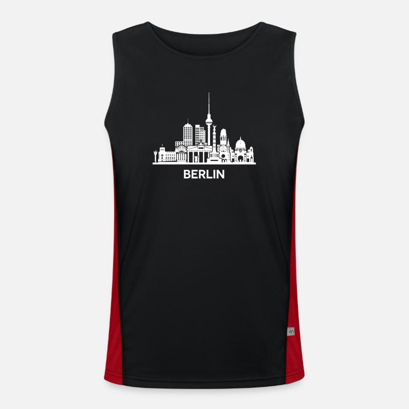 Berlin, weiß. Erweiterte Version Funktionelles Kontrast-Tank Top für Männer 