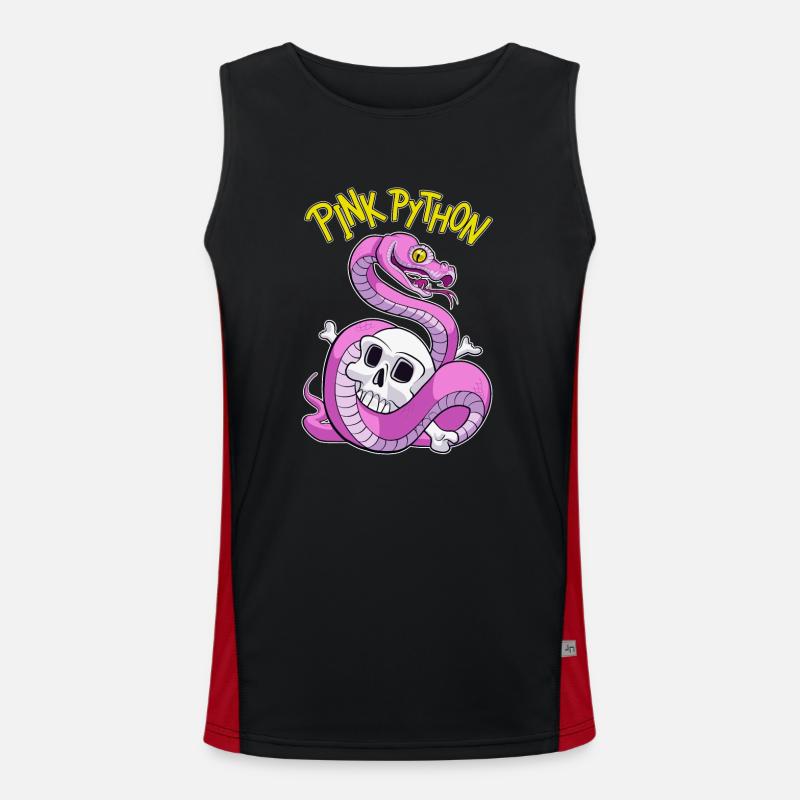 Pink Python - Men's Functional Contrast Tank Top  - black/red