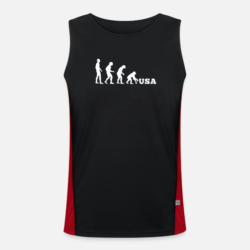 USA Evolution Backwards - Men's Functional Contrast Tank Top  - black/red