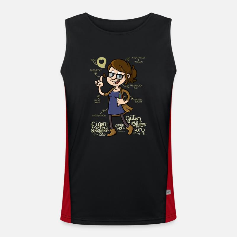 Eigenschaften einer guten Lehrerin (helll) Funktionelles Kontrast-Tank Top für Männer 