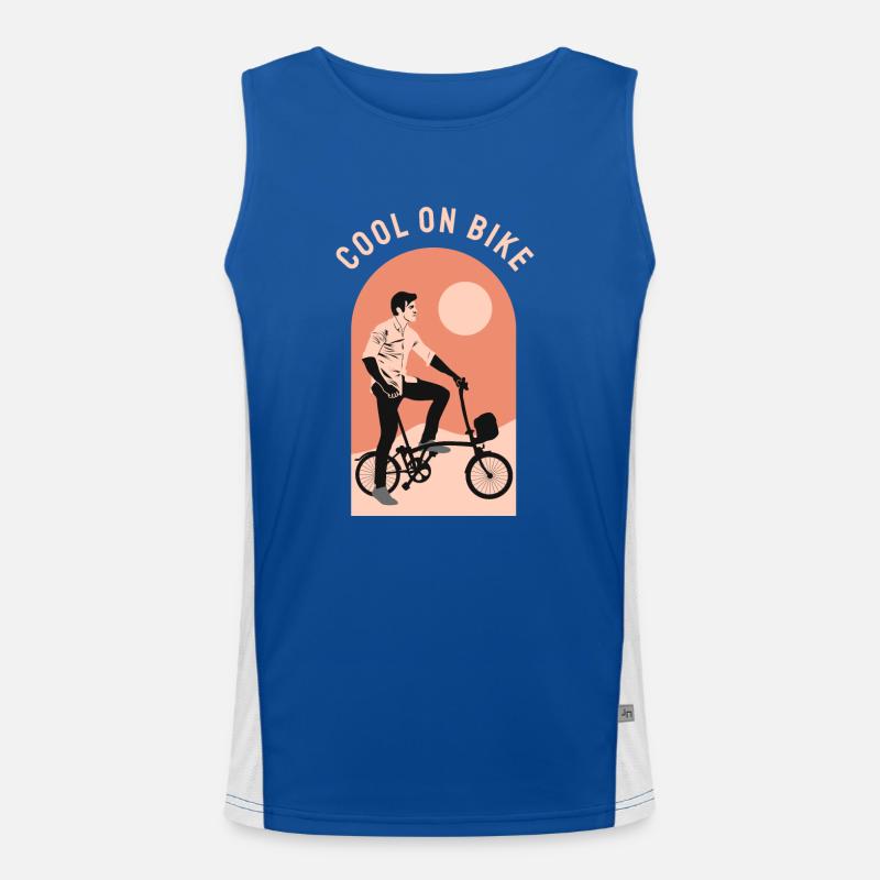 Cool commuter folding bicycle, Brompton London UK Men's Functional Contrast Tank Top 