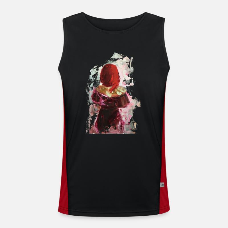 I see red again Ölbild Ölfarben Gemälde Design Funktionelles Kontrast-Tank Top für Männer 