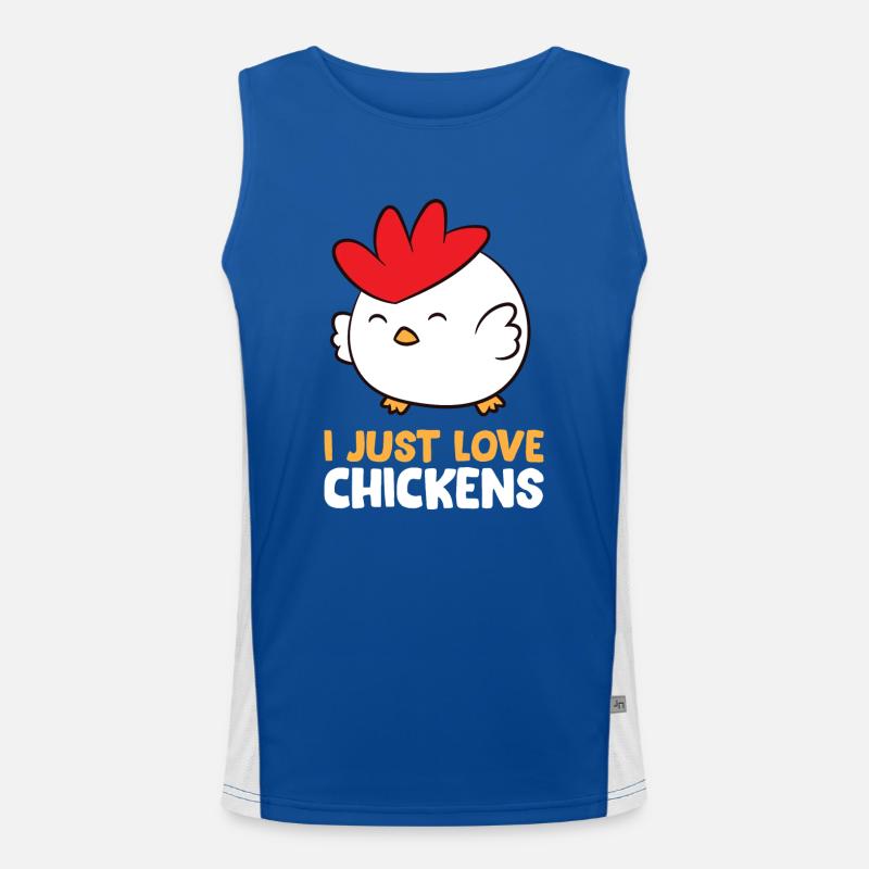 Chicken - I just love Chickens Men's Functional Contrast Tank Top 
