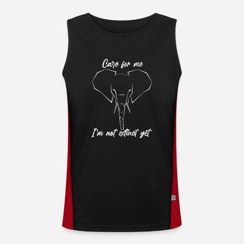 Caring for elephants - Men's Functional Contrast Tank Top  - black/red