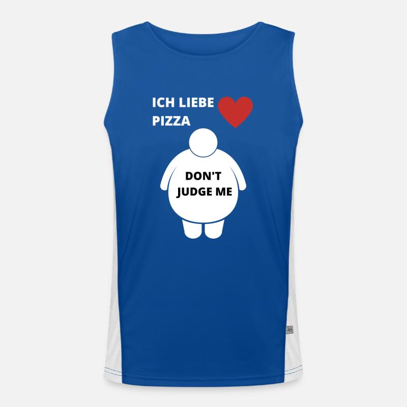 Ich Liebe Pizza schäme mich nicht dicker Bauch DE Funktionelles Kontrast-Tank Top für Männer 