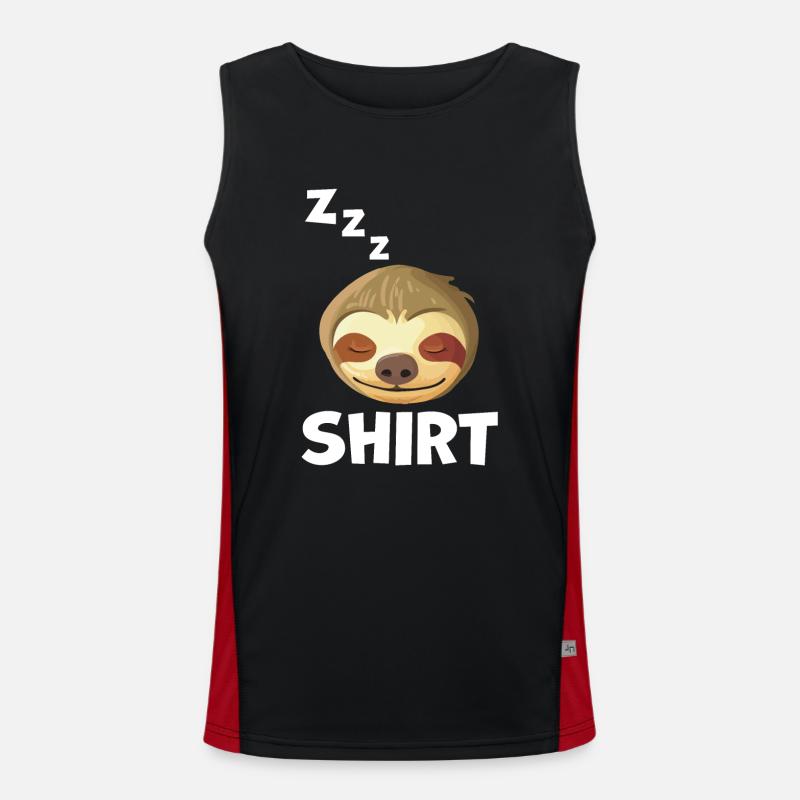 Sleeping Sloth Face - Men's Functional Contrast Tank Top - black/red
