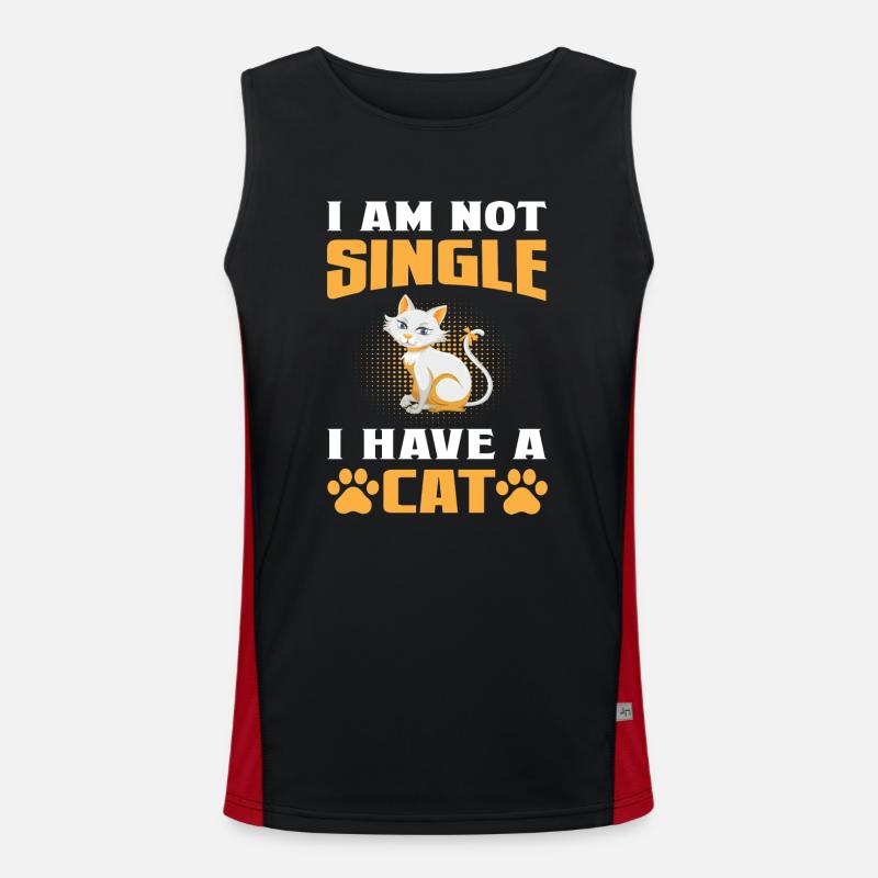 I am not Single i have a Cat Men's Functional Contrast Tank Top 