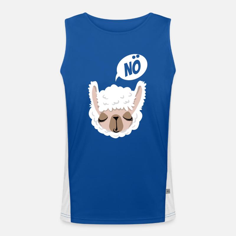Nö, ich muss garnix - Lama - Spruch Funktionelles Kontrast-Tank Top für Männer 