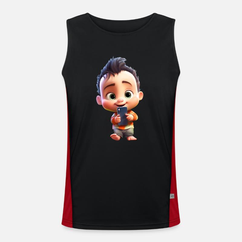 Smartphone Junge Funktionelles Kontrast-Tank Top für Männer 