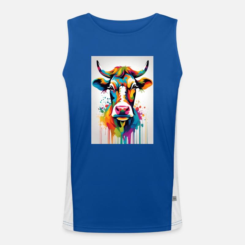 Kuh bunt Funktionelles Kontrast-Tank Top für Männer 