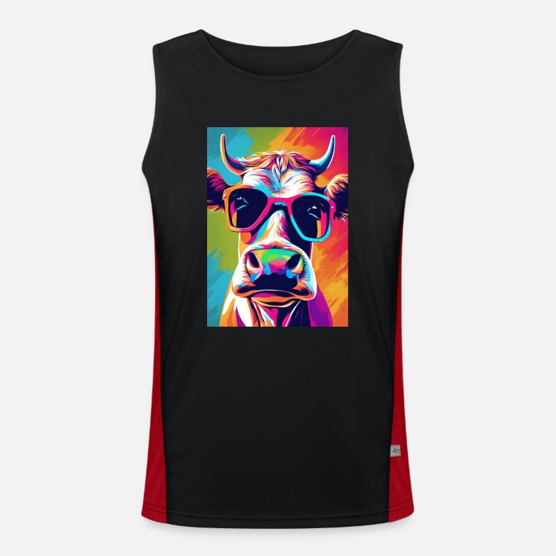 Vache à lunettes Débardeur respirant contrasté Homme 