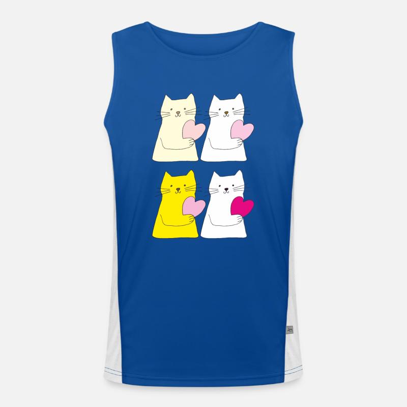 katzen 4fach bunt Funktionelles Kontrast-Tank Top für Männer 